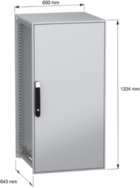 Floor standing modular electrical enclosure, PanelSeT SFN, decarbonized steel, 1200x600x600mm, IP55