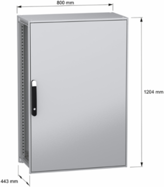 Floor standing modular electrical enclosure, PanelSeT SFN, decarbonized steel, 1200x800x400mm, IP55