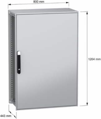 Floor standing modular electrical enclosure, PanelSeT SFN, decarbonized steel, mounting plate, 1200x800x400mm, IP55