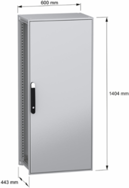 Floor standing modular electrical enclosure, PanelSeT SFN, decarbonized steel, 1400x600x400mm, IP55