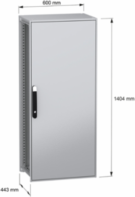 Floor standing modular electrical enclosure, PanelSeT SFN, decarbonized steel, mounting plate, 1400x600x400mm, IP55