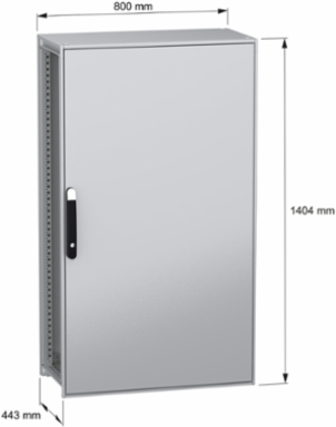 Floor standing modular electrical enclosure, PanelSeT SFN, decarbonized steel, 1400x800x400mm, IP55