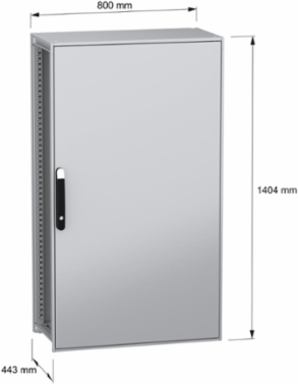 Floor standing modular electrical enclosure, PanelSeT SFN, decarbonized steel, mounting plate, 1400x800x400mm, IP55