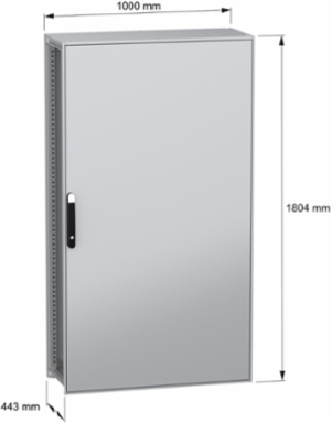 Floor standing modular electrical enclosure, PanelSeT SFN, decarbonized steel, 1800x1000x400mm, IP55