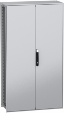 Floor standing modular electrical enclosure, PanelSeT SFN, decarbonized steel, plate, 1800x1000x400mm, 2 doors, IP55
