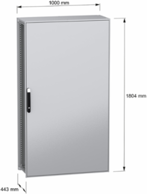 Floor standing modular electrical enclosure, PanelSeT SFN, decarbonized steel, mounting plate, 1800x1000x400mm, IP55