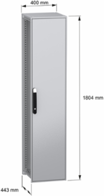 Floor standing modular electrical enclosure, PanelSeT SFN, decarbonized steel, 1800x400x400mm, IP55