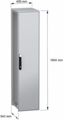 Floor standing modular electrical enclosure, PanelSeT SFN, decarbonized steel, 1800x400x500mm, IP55
