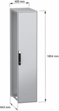 Floor standing modular electrical enclosure, PanelSeT SFN, decarbonized steel, 1800x400x600mm, IP55