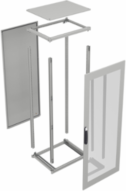 Floor standing modular electrical enclosure, PanelSeT SFN, decarbonized steel, glazed door, 1800x600x400mm, IP55
