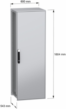 Floor standing modular electrical enclosure, PanelSeT SFN, decarbonized steel, mounting plate, 1800x600x500mm, IP55
