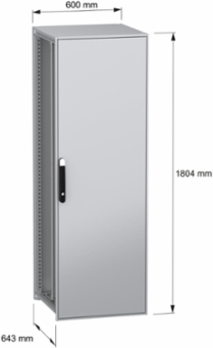 Floor standing modular electrical enclosure, PanelSeT SFN, decarbonized steel, mounting plate, 1800x600x600mm, IP55