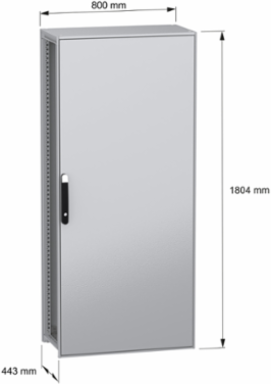 Floor standing modular electrical enclosure, PanelSeT SFN, decarbonized steel, 1800x800x400mm, IP55