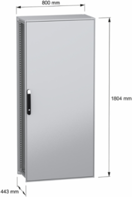 Floor standing modular electrical enclosure, PanelSeT SFN, decarbonized steel, mounting plate, 1800x800x400mm, IP55