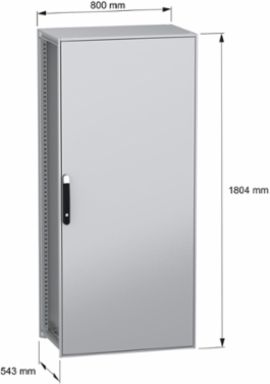 PanelSeT SFN Floor Standing Enclosure, 1800x800x500mm, IP55, Decarbonized Steel