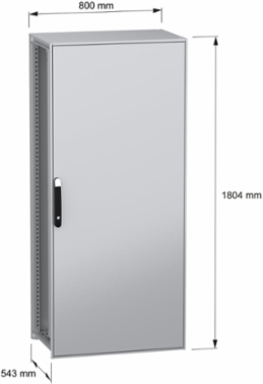 Floor standing modular electrical enclosure, PanelSeT SFN, decarbonized steel, mounting plate, 1800x800x500mm, IP55
