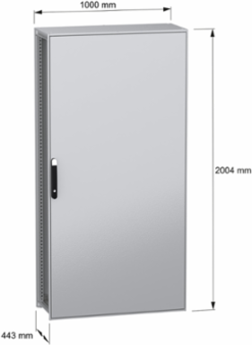Floor standing modular electrical enclosure, PanelSeT SFN, decarbonized steel, 2000x1000x400mm, IP55