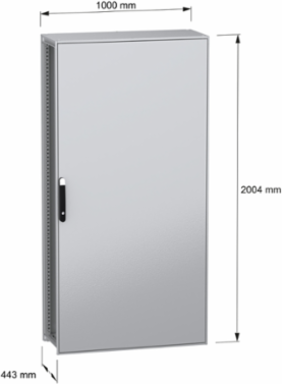 Floor standing modular electrical enclosure, PanelSeT SFN, decarbonized steel, mounting plate, 2000x1000x400mm, IP55