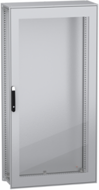 Floor standing modular electrical enclosure, PanelSeT SFN, decarbonized steel, glazed door, 2000x1000x400mm, IP55