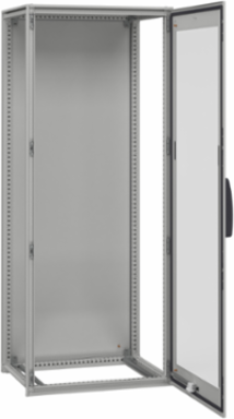 Floor standing modular electrical enclosure, PanelSeT SFN, decarbonized steel, glazed door, 2000x1000x500mm, IP55