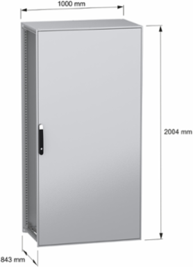 Floor standing modular electrical enclosure, PanelSeT SFN, decarbonized steel, 2000x1000x800mm, IP55
