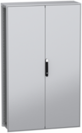 Floor standing modular electrical enclosure, PanelSeT SFN, decarbonized steel, plate, 2000x1200x400mm, 2 doors, IP55