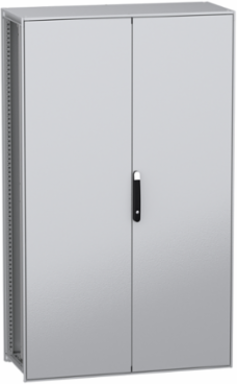 Floor standing modular electrical enclosure, PanelSeT SFN, decarbonized steel, plate, 2000x1200x500mm, 2 doors, IP55