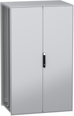 Floor standing modular electrical enclosure, PanelSeT SFN, decarbonized steel, plate, 2000x1200x800mm, 2 doors, IP55