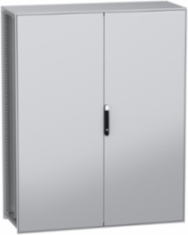 Floor standing modular electrical enclosure, PanelSeT SFN, decarbonized steel, plate, 2000x1600x600mm, 2 doors, IP55