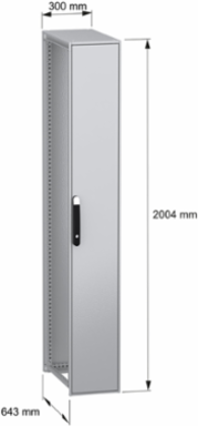Floor standing modular electrical enclosure, PanelSeT SFN, decarbonized steel, 2000x300x600mm, IP55