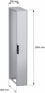 Floor standing modular electrical enclosure, PanelSeT SFN, decarbonized steel, 2000x300x800mm, IP55