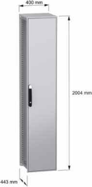 Floor standing modular electrical enclosure, PanelSeT SFN, decarbonized steel, 2000x400x400mm, IP55