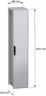 Floor standing modular electrical enclosure, PanelSeT SFN, decarbonized steel, 2000x400x500mm, IP55