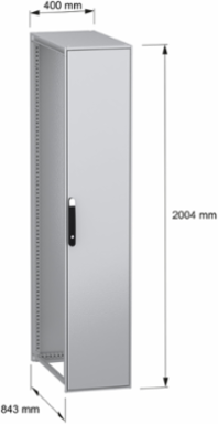 Floor standing modular electrical enclosure, PanelSeT SFN, decarbonized steel, 2000x400x800mm, IP55