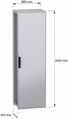 Floor standing modular electrical enclosure, PanelSeT SFN, decarbonized steel, 2000x600x400mm, IP55