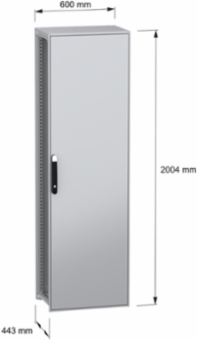 Floor standing modular electrical enclosure, PanelSeT SFN, decarbonized steel, mounting plate, 2000x600x400mm, IP55