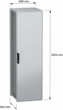 Floor standing modular electrical enclosure, PanelSeT SFN, decarbonized steel, mounting plate, 2000x600x600mm, IP55