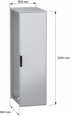 Floor standing modular electrical enclosure, PanelSeT SFN, decarbonized steel, 2000x600x800mm, IP55