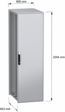 Floor standing modular electrical enclosure, PanelSeT SFN, decarbonized steel, mounting plate, 2000x600x800mm, IP55
