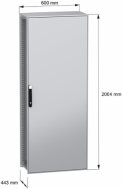 Floor standing modular electrical enclosure, PanelSeT SFN, decarbonized steel, 2000x800x400mm, IP55