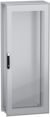 Floor standing modular electrical enclosure, PanelSeT SFN, decarbonized steel, glazed door, 2000x800x400mm, IP55
