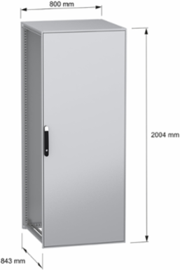 Floor standing modular electrical enclosure, PanelSeT SFN, decarbonized steel, 2000x800x800mm, IP55