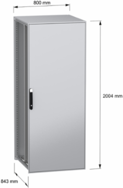 Floor standing modular electrical enclosure, PanelSeT SFN, decarbonized steel, mounting plate, 2000x800x800mm, IP55