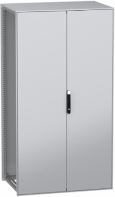 Floor standing modular electrical enclosure, PanelSeT SFN, decarbonized steel, 2200x1200x800mm, 2 doors, IP55