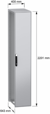 Floor standing modular electrical enclosure, PanelSeT SFN, decarbonized steel, 2200x400x600mm, IP55