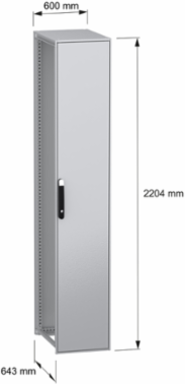 Floor standing modular electrical enclosure, PanelSeT SFN, decarbonized steel, 2200x600x600mm, IP55