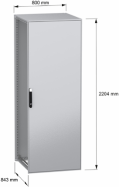 Floor standing modular electrical enclosure, PanelSeT SFN, decarbonized steel, 2200x800x800mm, IP55