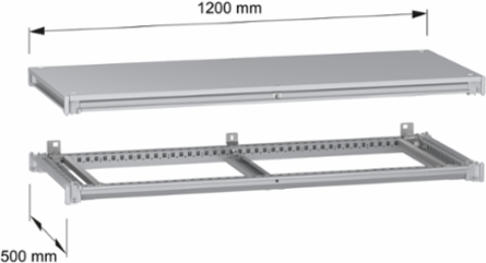 PanelSeT SFN Framework Kit, Steel, W1200 D500 mm, Grey RAL 7035