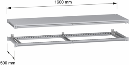 Bottom and top frame, PanelSeT SFN, for electrical enclosure W1600 D500mm, roof included