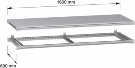Bottom and top frame, PanelSeT SFN, for electrical enclosure W1600 D600mm, roof included